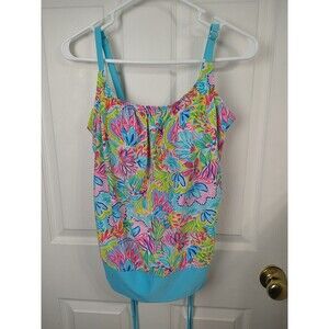 Stella Parker Woman S Tankini Top Floral Colorful Coco Girl Ruched Sides Adjust